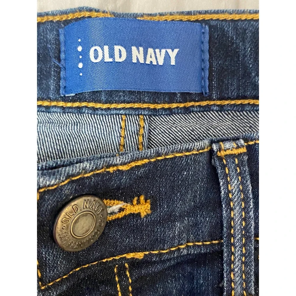 Old Navy Dark Wash Stretch Jeans Adjustable Waist Girls Size‎ 14 Regular
